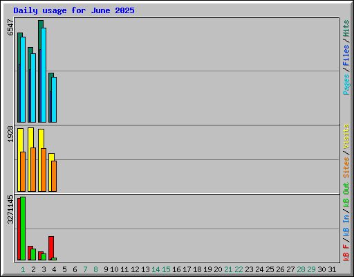 Daily usage for June 2025